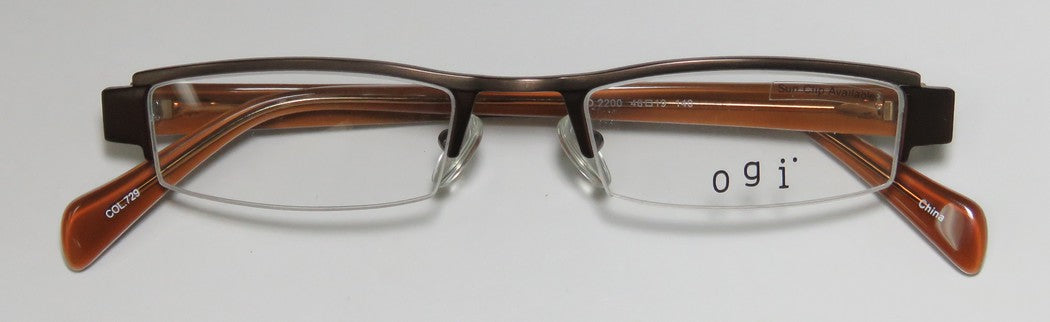Ogi 2200 Popular Design Modern Half-Rimless Eyeglass Frame/Glasses/Eyewear