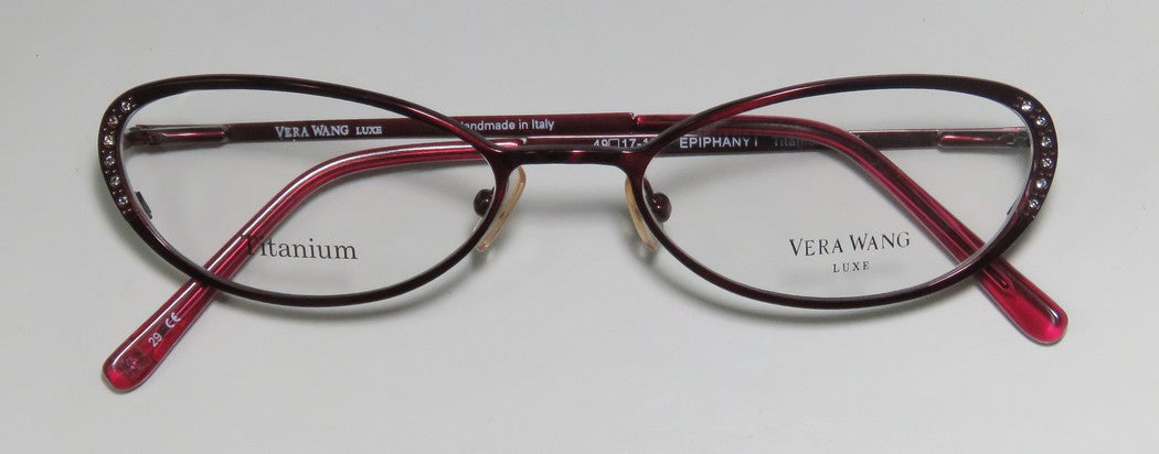 Vera Wang Luxe Epiphany I Titanium Cat Eye Eyeglass Frame Handmade In Italy