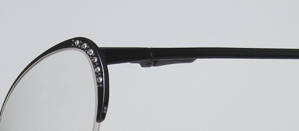 Vera Wang Luxe Epiphany Ii Italian Titanium Cat Eye Eyeglass Frame Crystals