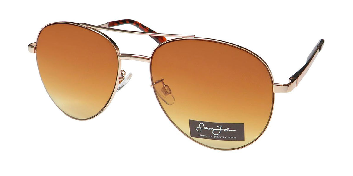 Sean John SJLO S40000WM Almond Brown Aviator Designer Sunglasses 61-16-140 NEW SEAN JOHN SJS1002CE SUNGLASSES FULL-RIM MENS PILOT  main image 2