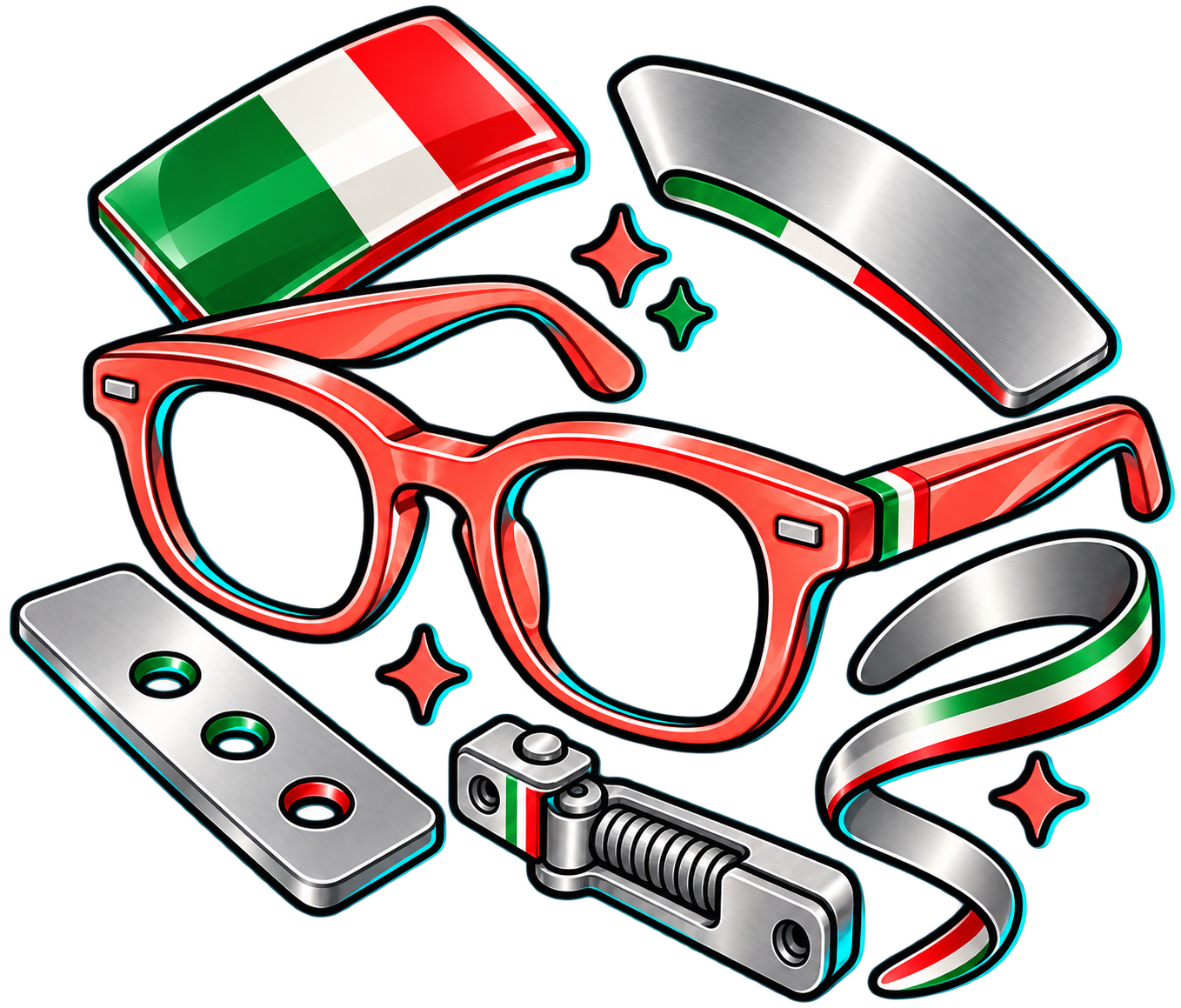 Handcrafted Italian acetate and Japanese titanium luxury eyewear materials at ModaFrames