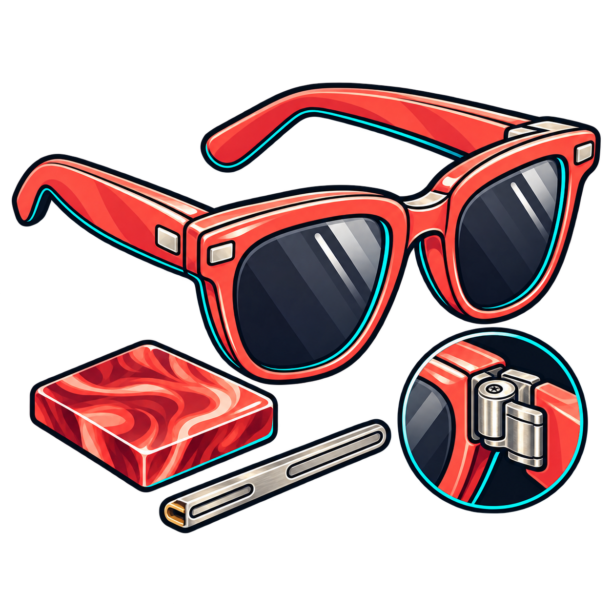 Handcrafted Italian acetate and lightweight titanium designer sunglasses frames at ModaFrames
